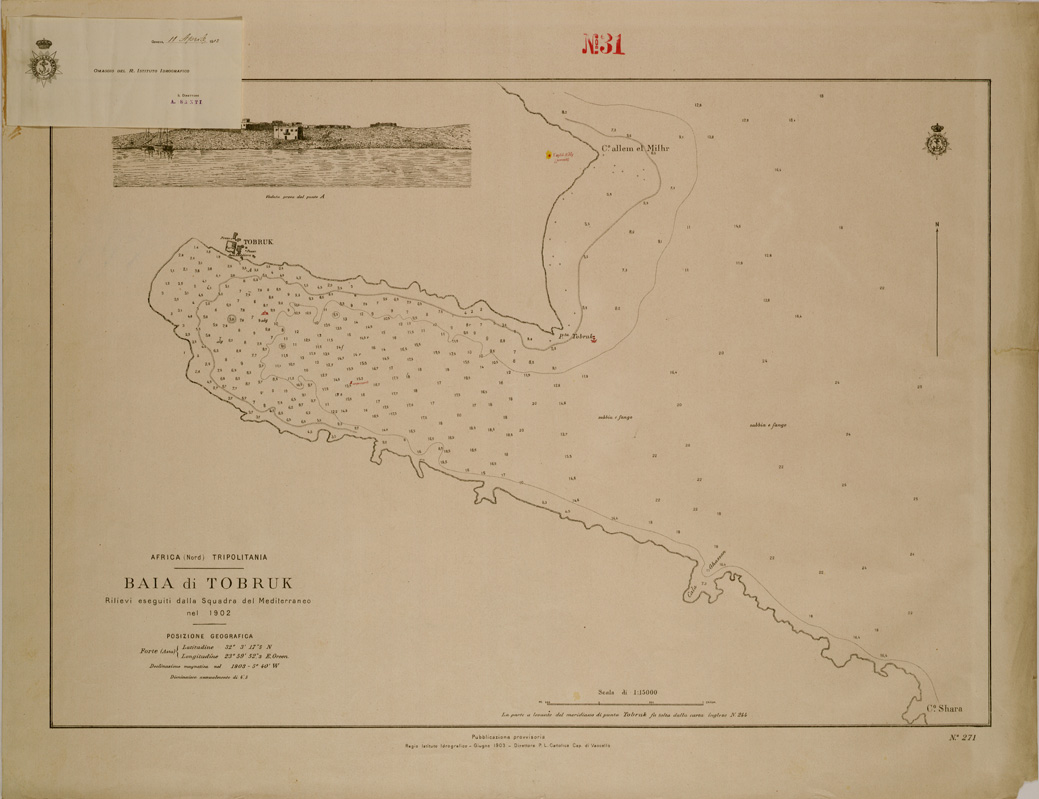 (N:30467) BAIA DI TOBRUK. (SE004494) Carte e stampe antiche: riproduzione a colori su carta (formato A1)