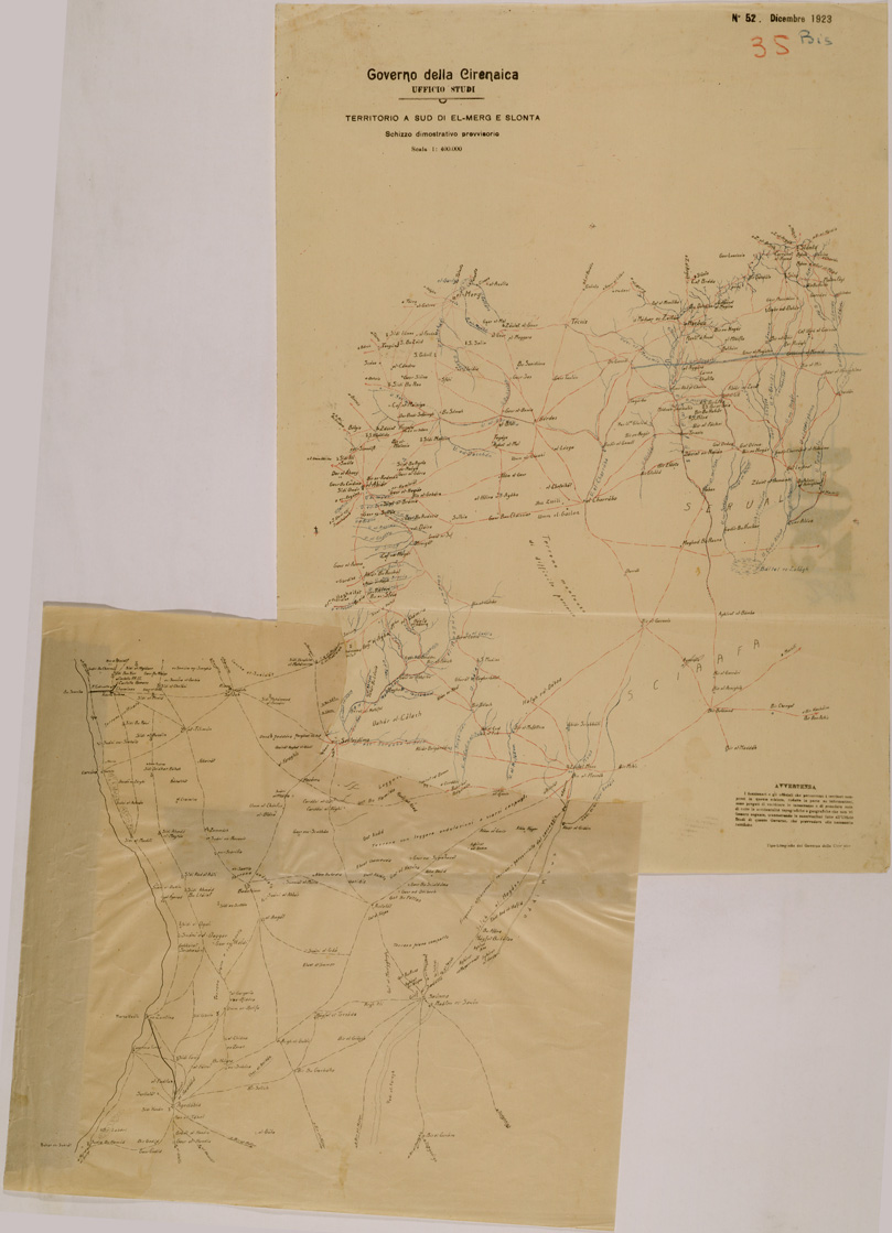 (N:30474) TERRITORIO A SUD DI EL MERG E SLONTA. (SE004502) Carte e stampe antiche: riproduzione a colori su carta (formato A1)
