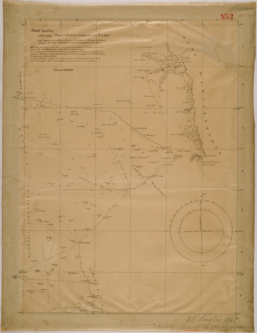 (N:30507) ZONA PORTO BARDIA AMSEAT ESC SCEGGA - CARTA 1. (SE004536) Carte e stampe antiche: riproduzione a colori su carta (formato A1)