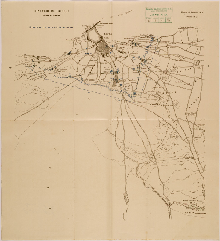 (N:30636) SPEDIZIONE IN TRIPOLITANIA ED IN CIRENAICA - BOLLETTINO N. 6 SCHIZZO 2. (SE004652) Carte e stampe antiche: riproduzione a colori su carta (formato A1)