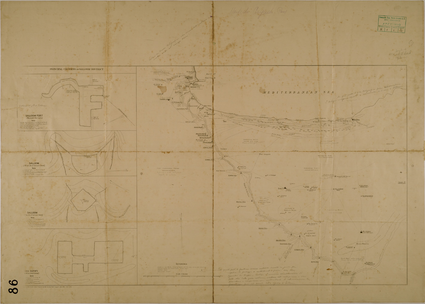 (N:30663) ZONA DI SOLLUM. (SE004680) Carte e stampe antiche: riproduzione a colori su carta (formato A1)