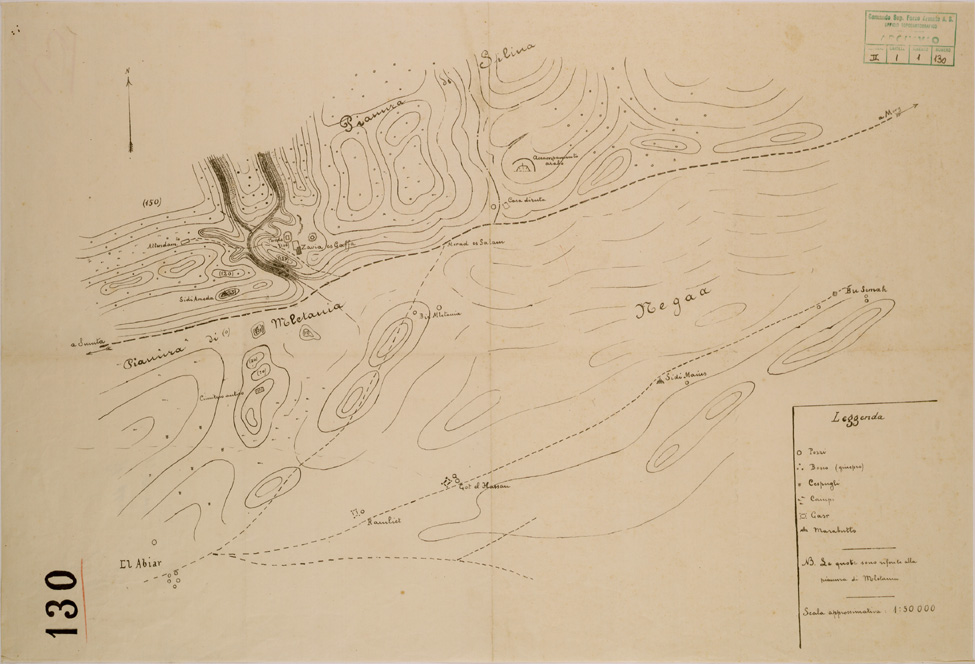(N:30738) PIANURA DI MLETANIA (EL ABIAR). (SE004723) Carte e stampe antiche: riproduzione a colori su carta (formato A1)