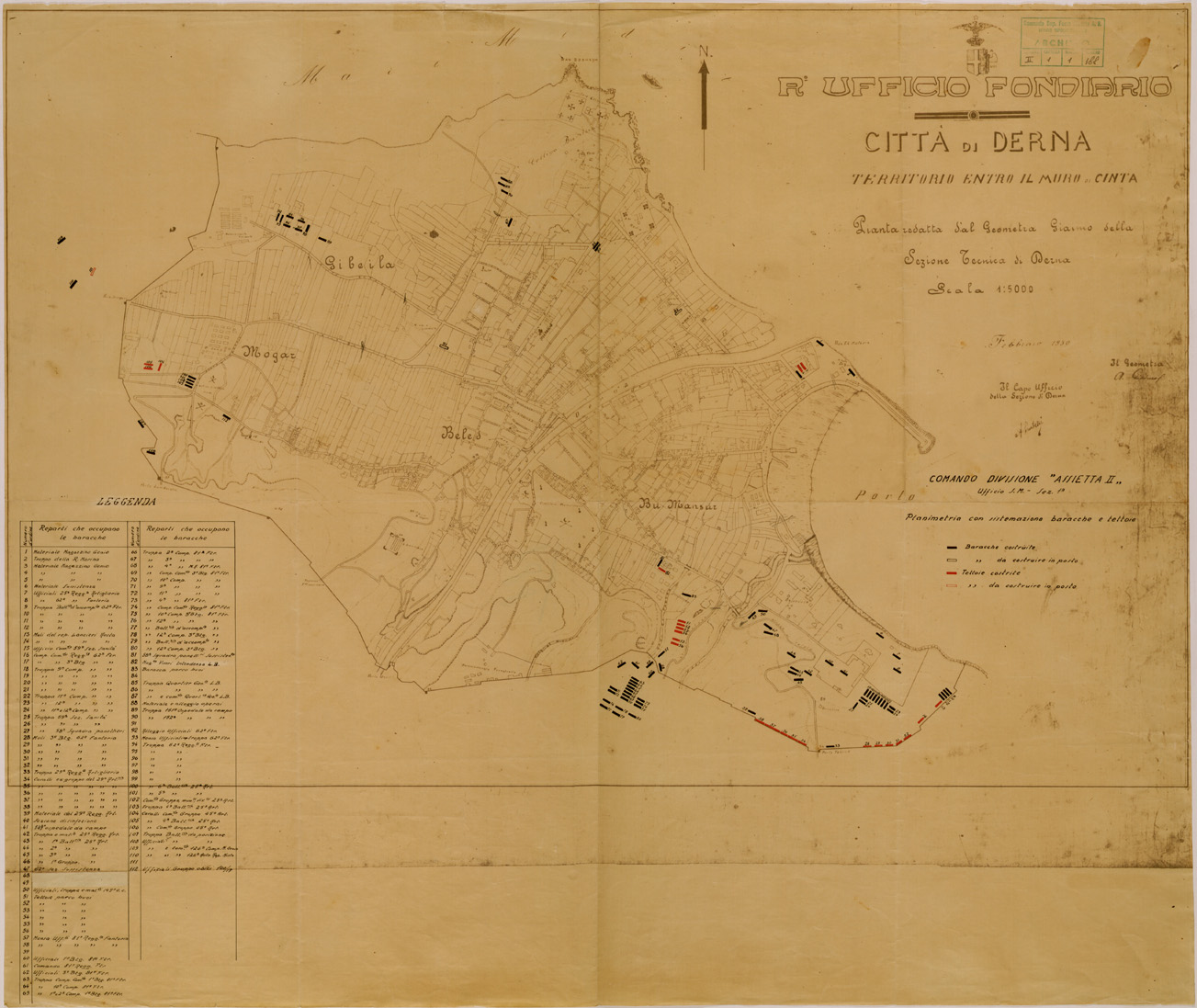 (N:30852) CITTA' DI DERNA. (SE004780) Carte e stampe antiche: riproduzione a colori su carta (formato A1)