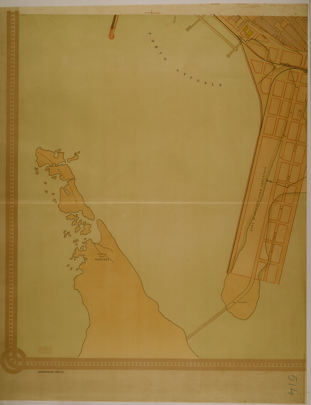 (N:31209) PIANO DI AMPLIAMENTO DELLA CITTA' DI BENGASI TAVOLA III (SE005115) Carte e stampe antiche: riproduzione a colori su carta (formato A1)