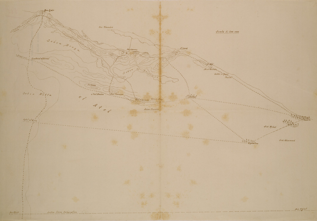 (N:31231) ZONA COSTIERA DA RAS AJDIR A ZUARA (SE005133) Carte e stampe antiche: riproduzione a colori su carta (formato A1)