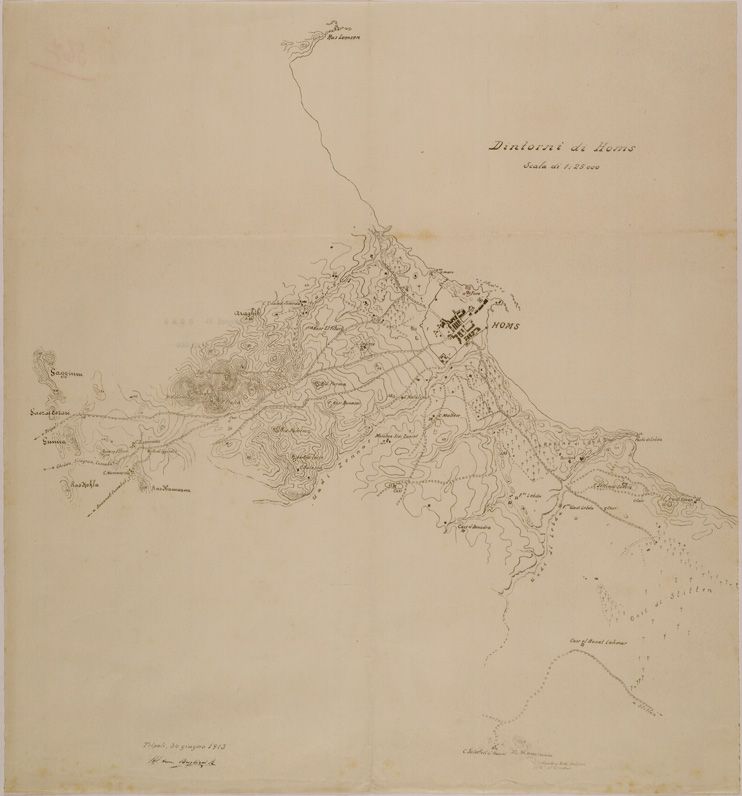 (N:31224) DINTORNI DI HOMS (SE005158) Carte e stampe antiche: riproduzione a colori su carta (formato A1)