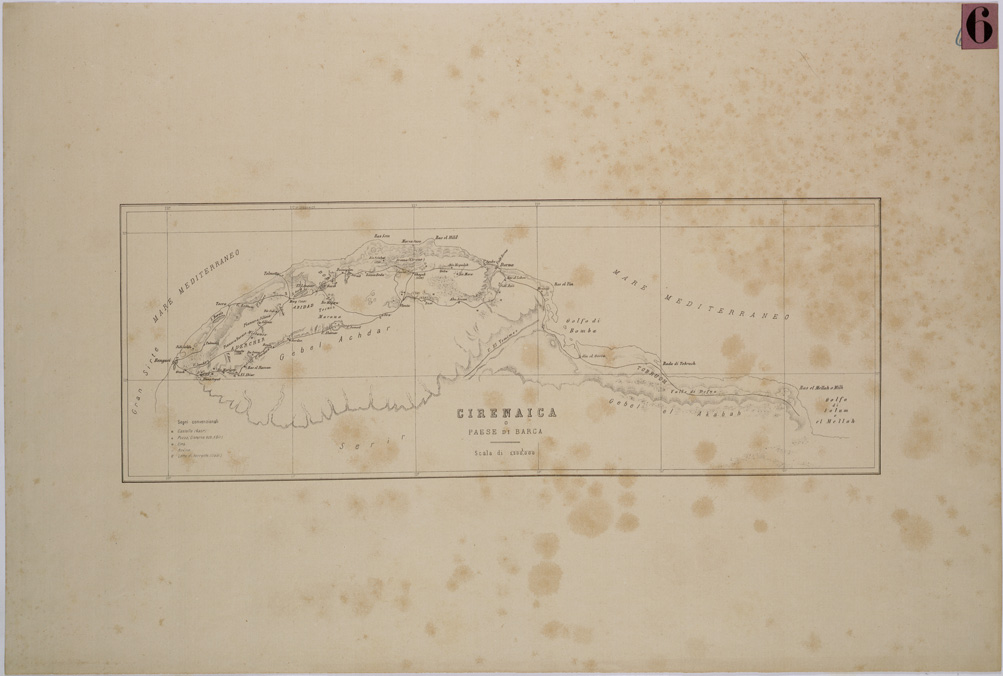 (N:31344) CIRENAICA O PAESE DI BARCA. (SE005387) Carte e stampe antiche: riproduzione a colori su carta (formato A1)