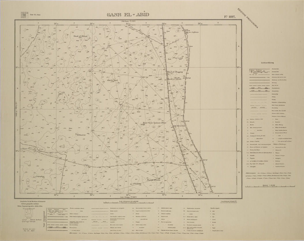 (N:31428) TRIANGOLI DELLA RETE GEODETICA SU FOGLI - FOGLIO 1897 - GASR EL ABID. (SE005484) Carte e stampe antiche: riproduzione a colori su carta (formato A1)