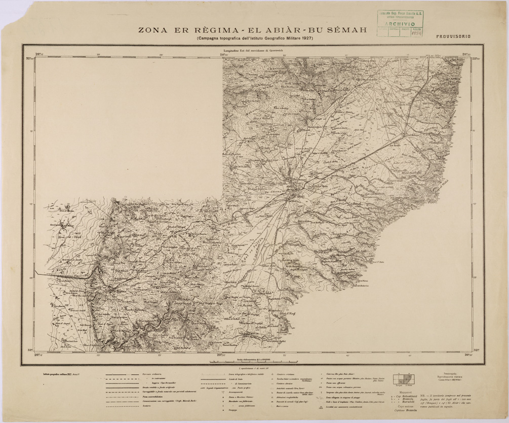 (N:31447) ZONA ER REGIMA-EL ABIAR-BUSEMAH. (SE005505) Carte e stampe antiche: riproduzione a colori su carta (formato A1)