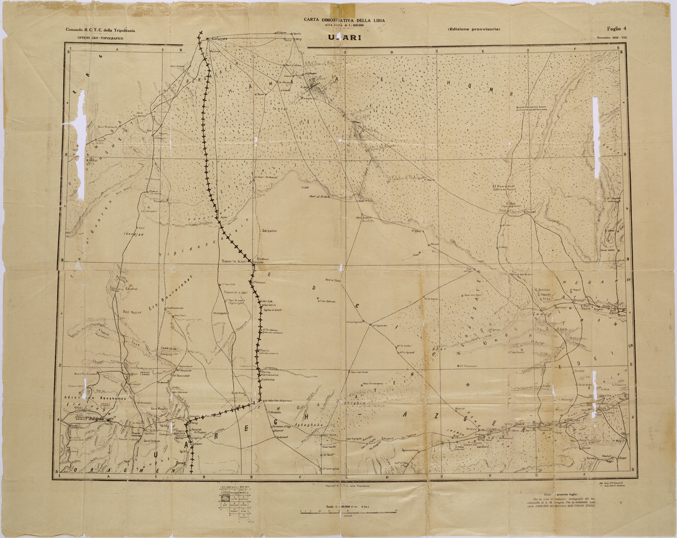 (N:31502) CARTA DIMOSTRATIVA DELLA LIBIA - FOGLIO 4. (SE005569) Carte e stampe antiche: riproduzione a colori su carta (formato A1)