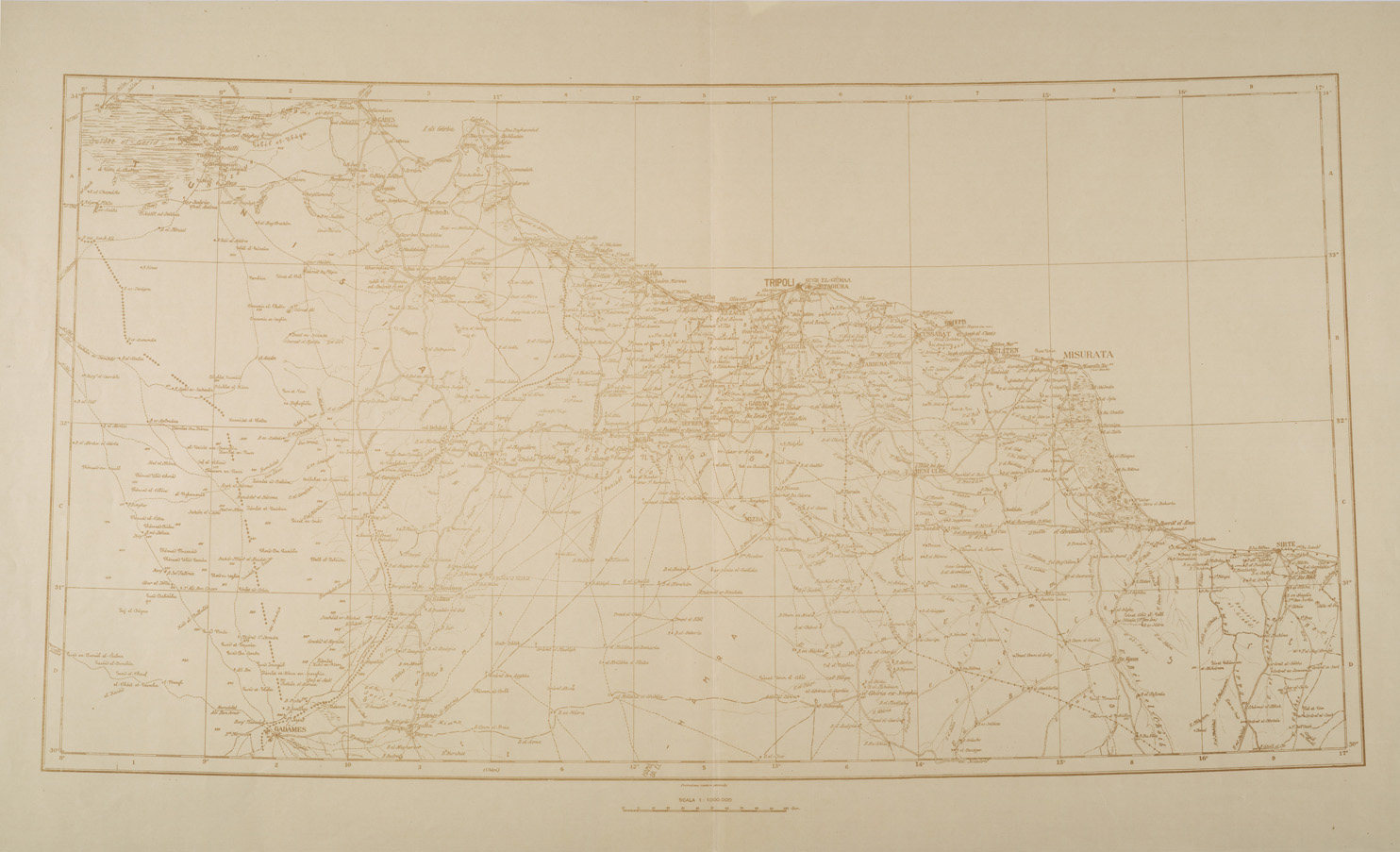 (N:31510) TRIPOLITANIA. (SE005583) Carte e stampe antiche: riproduzione a colori su carta (formato A1)