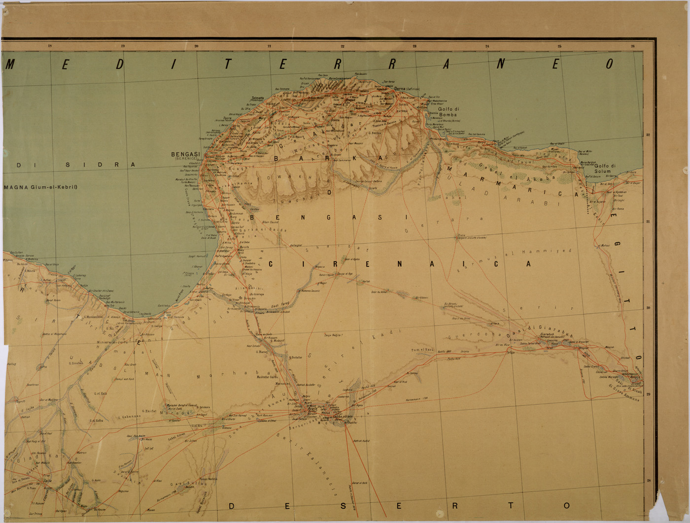 (N:31526) CARTA DIMOSTRATIVA DELLA LIBIA - TAVOLA 2. (SE005600) Carte e stampe antiche: riproduzione a colori su carta (formato A1)