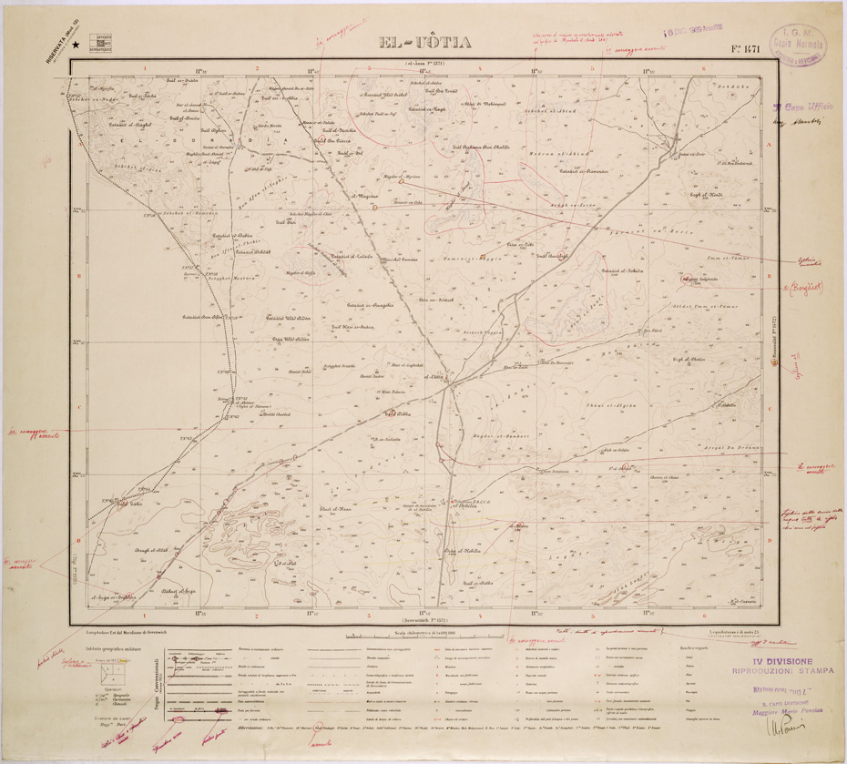 (N:31566) LIBIA - FOGLIO 1471 - EL-UOTIA. (SE005717) Carte e stampe antiche: riproduzione a colori su carta (formato A1)