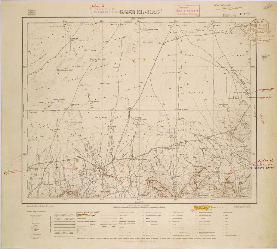 (N:31584) LIBIA - FOGLIO 1572 - GASR IEFREN. (SE005735) Carte e stampe antiche: riproduzione a colori su carta (formato A1)