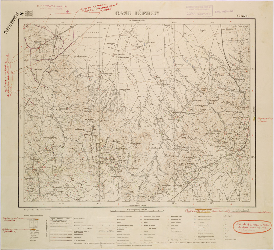 (N:31585) LIBIA - FOGLIO 1573 - GASR IEFREN. (SE005736) Carte e stampe antiche: riproduzione a colori su carta (formato A1)