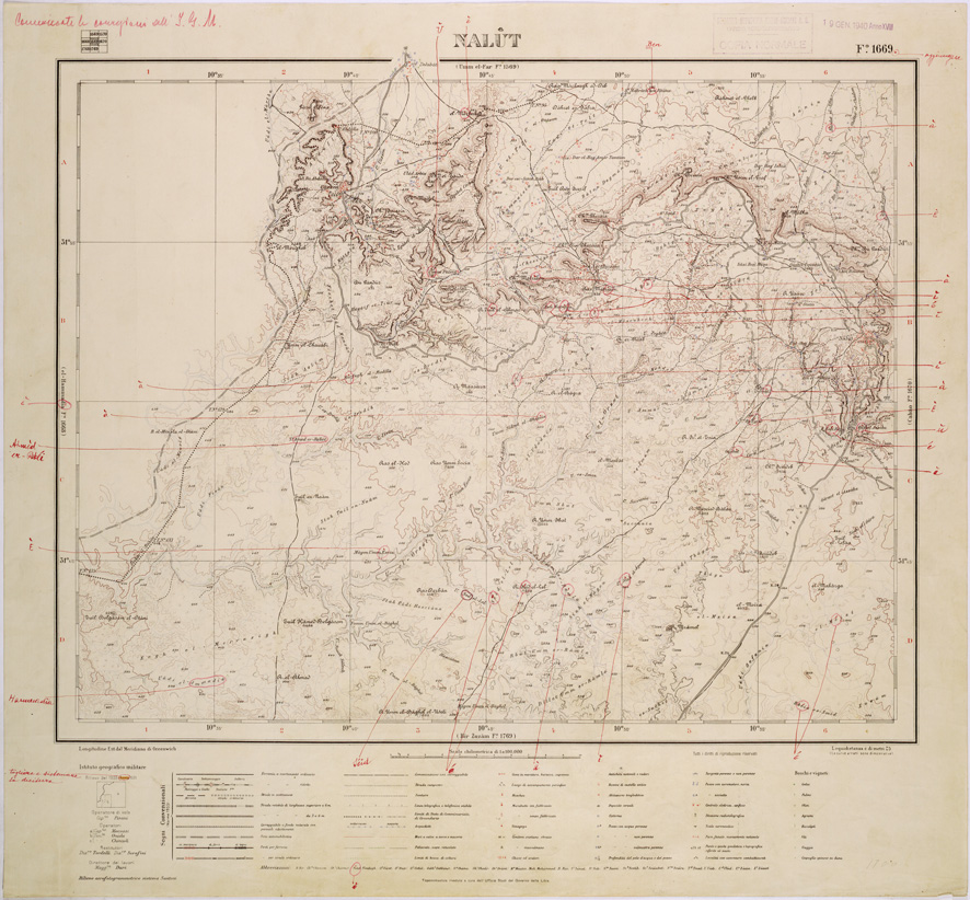 (N:31598) LIBIA - FOGLIO 1669 - NALUT. (SE005749) Carte e stampe antiche: riproduzione a colori su carta (formato A1)