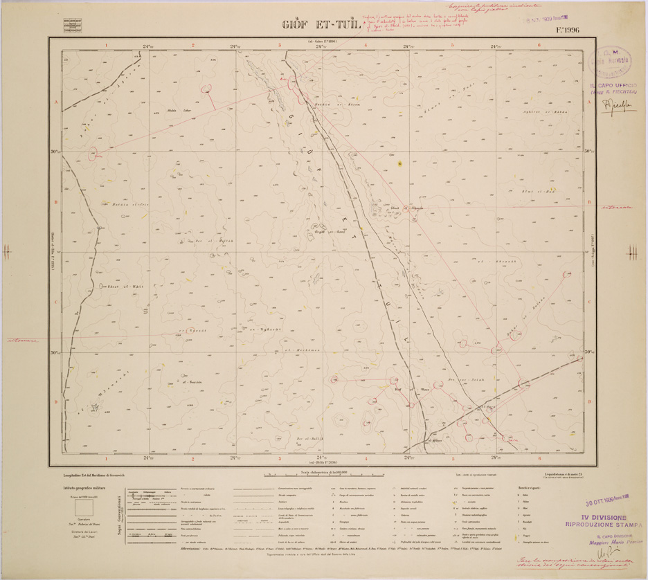 (N:31649) LIBIA - FOGLIO 1996 - GIOF ET-TUIL. (SE005800) Carte e stampe antiche: riproduzione a colori su carta (formato A1)