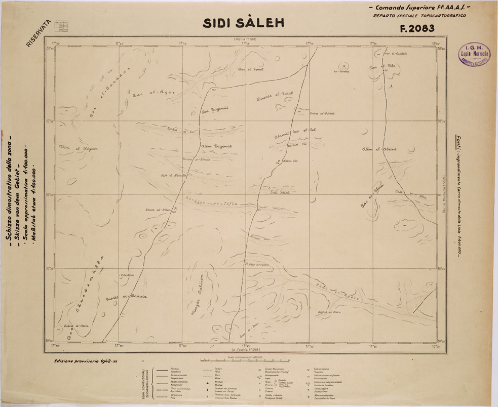 (N:31652) LIBIA - FOGLIO 2083 - SIDI SALEH. (SE005803) Carte e stampe antiche: riproduzione a colori su carta (formato A1)
