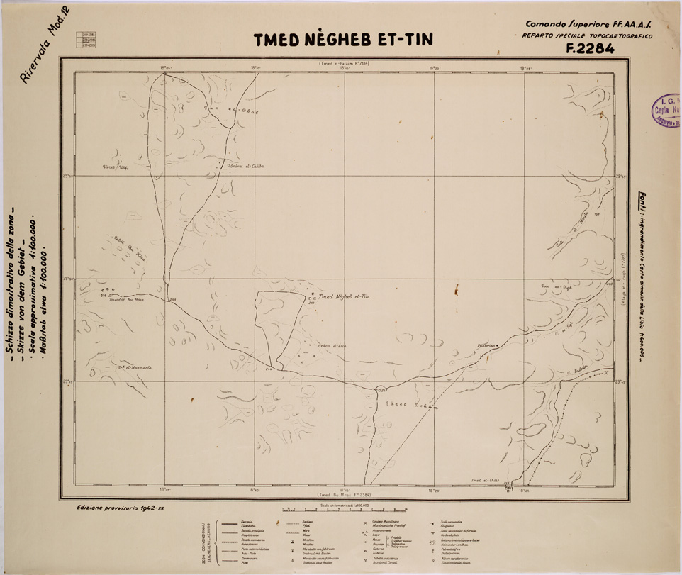 (N:31670) LIBIA - FOGLIO 2284 - TMED NEGHEB ET TIN. (SE005821) Carte e stampe antiche: riproduzione a colori su carta (formato A1)