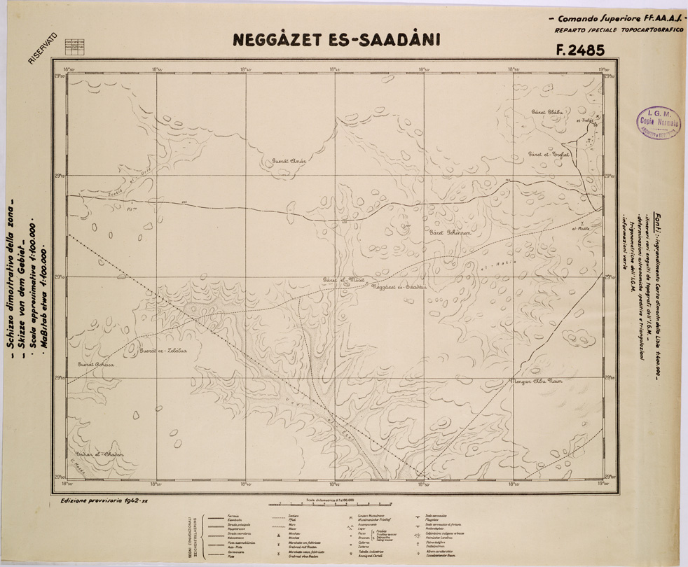 (N:31679) LIBIA - FOGLIO 2485 - NEGGAZET ES SAADANI. (SE005830) Carte e stampe antiche: riproduzione a colori su carta (formato A1)