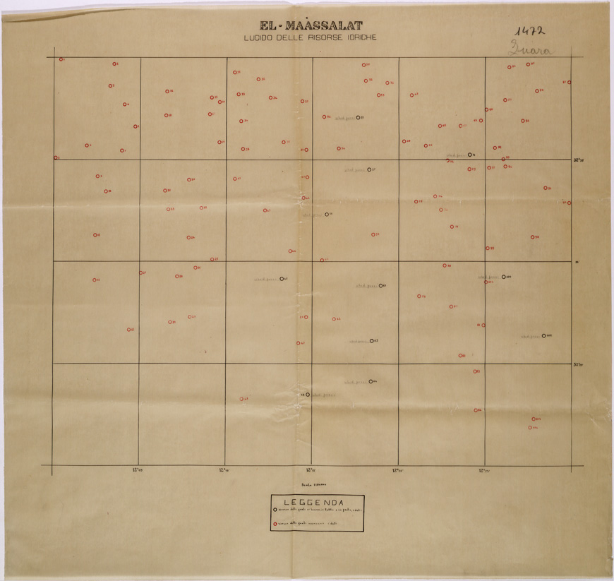 (N:31757) RISORSE IDRICHE DELLA TRIPOLITANIA - FOGLIO 1472 - EL MAASSALAT. (SE005898) Carte e stampe antiche: riproduzione a colori su carta (formato A1)