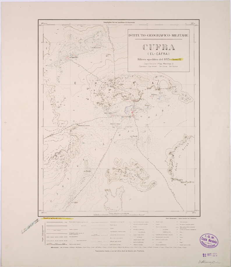 (N:31771) CUFRA - (EL CUFRA). (SE005911) Carte e stampe antiche: riproduzione a colori su carta (formato A1)