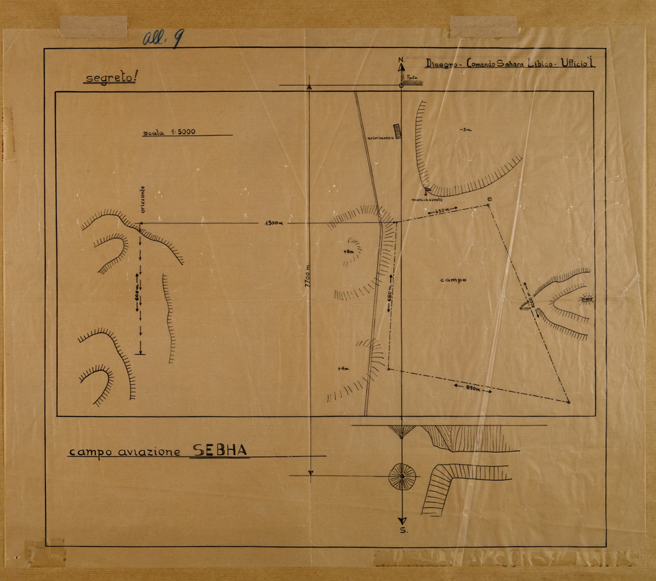(N:31774) CAMPO AVIAZIONE SEBHA. (SE005914) Carte e stampe antiche: riproduzione a colori su carta (formato A1)