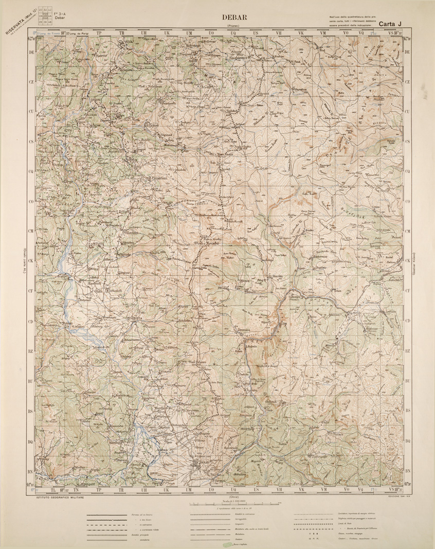 (N:31751) ALBANIA FOGLIO 3 A DEBAR (SE006020) Carte e stampe antiche: riproduzione a colori su carta (formato A1)