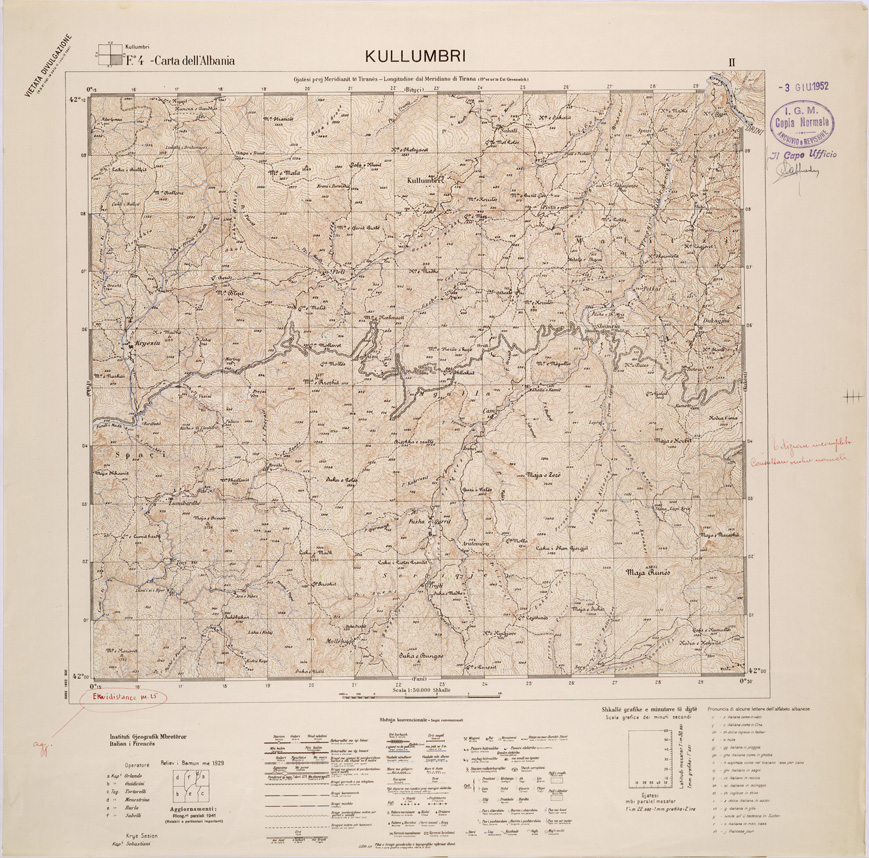 (N:31846) CARTA DELL'ALBANIA FOGLIO 4 II KULLUMBRI (SE006043) Carte e stampe antiche: riproduzione a colori su carta (formato A1)