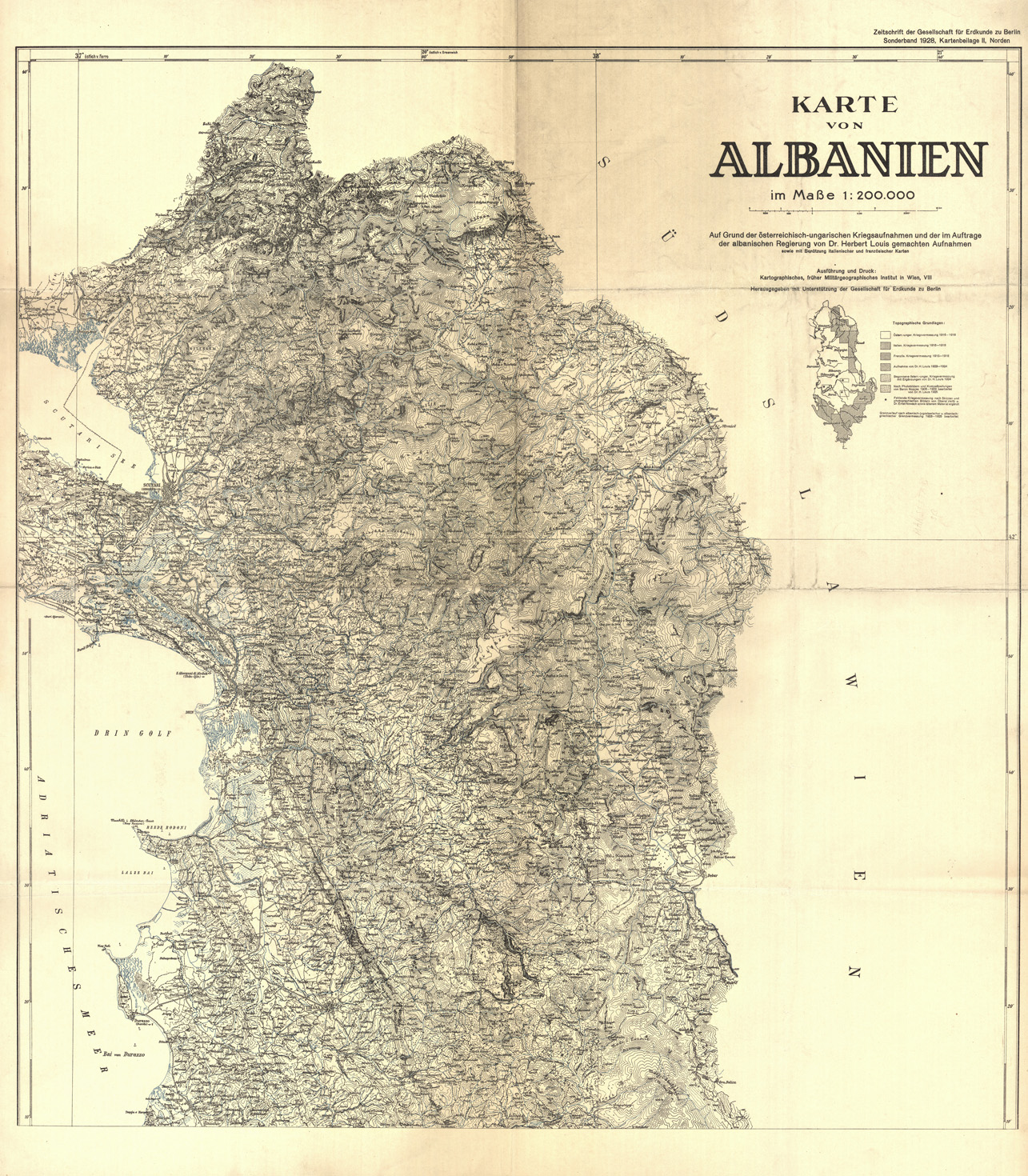 (N:31859) KARTE VON ALBANIEN (SE006138) Carte e stampe antiche: riproduzione a colori su carta (formato A1)