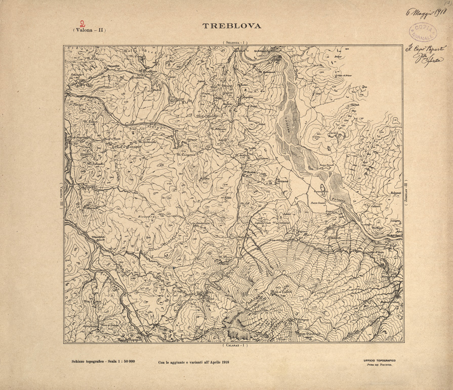 (N:31871) ALBANIA MERIDIONALE - TREBLOVA (SE006151) Carte e stampe antiche: riproduzione a colori su carta (formato A1)