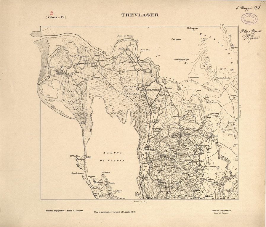 (N:31873) ALBANIA MERIDIONALE - TREVLASER (SE006153) Carte e stampe antiche: riproduzione a colori su carta (formato A1)