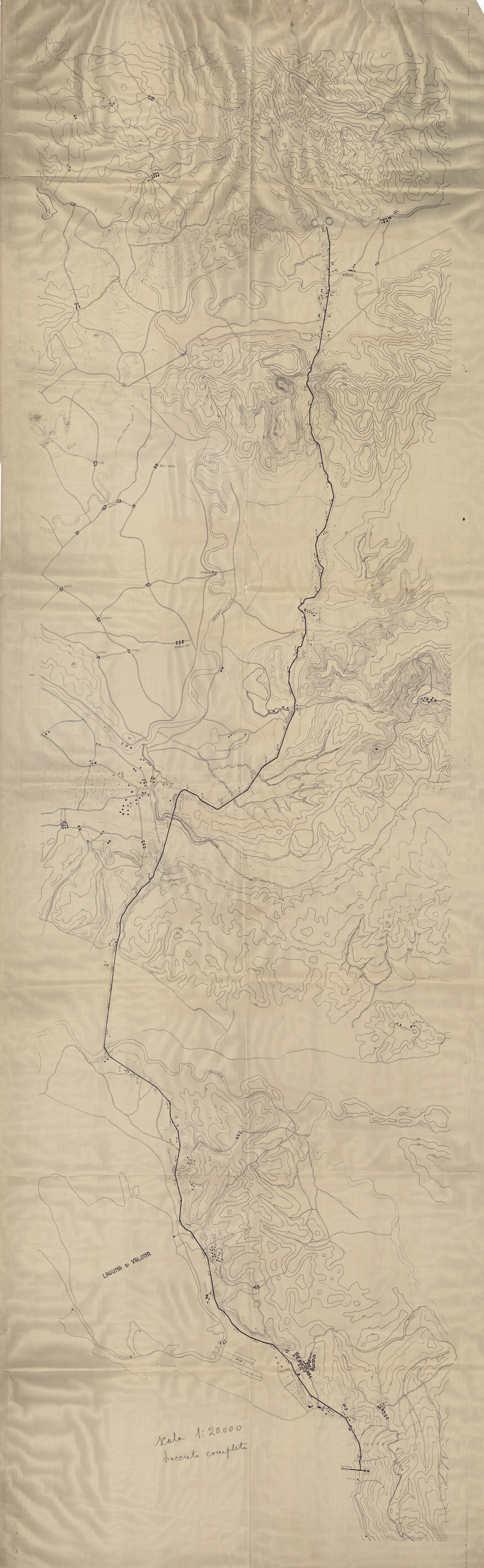 (N:35292) TRACCIATO OLEODOTTO FIUME DEVOLI - VALONA (SE006155) Carte e stampe antiche: riproduzione a colori su carta (formato A1)