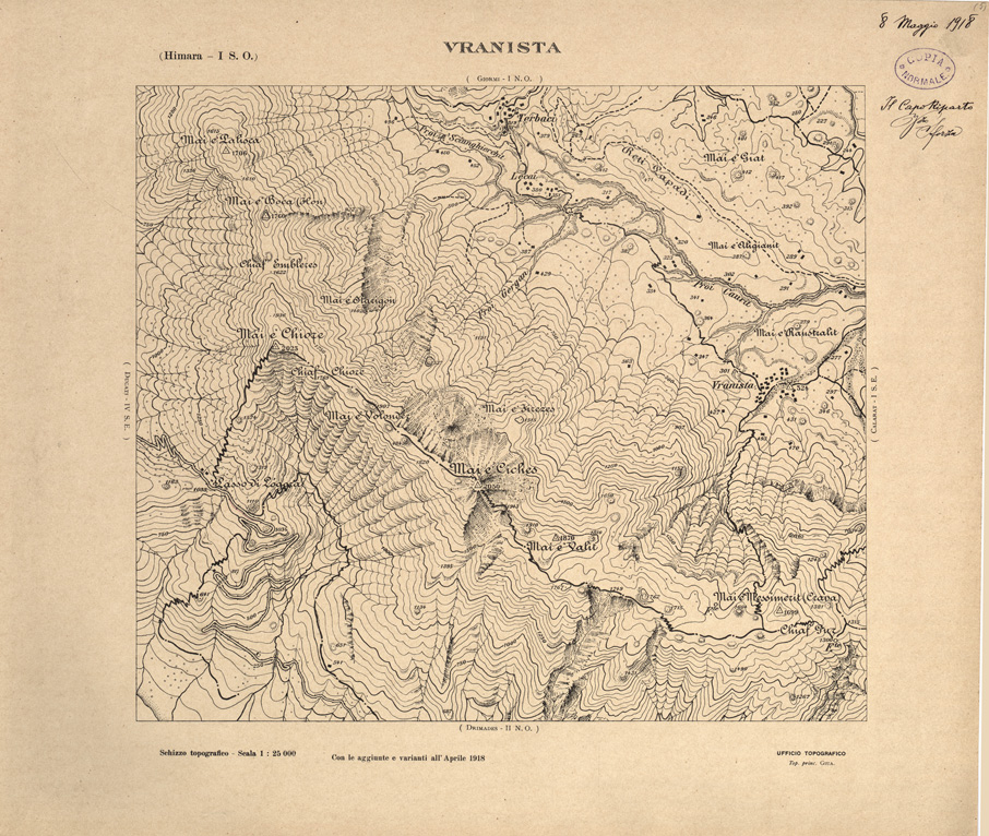 (N:31912) ALBANIA MERIDIONALE - VRANISTA (SE006209) Carte e stampe antiche: riproduzione a colori su carta (formato A1)