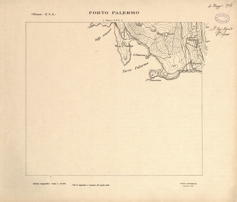 (N:31915) ALBANIA MERIDIONALE - PORTO PALERMO (SE006212) Carte e stampe antiche: riproduzione a colori su carta (formato A1)