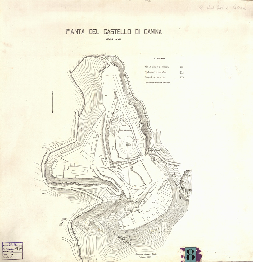 (N:35307) PIANTA DEL CASTELLO DI CANINA (SE006309) Carte e stampe antiche: riproduzione a colori su carta (formato A1)