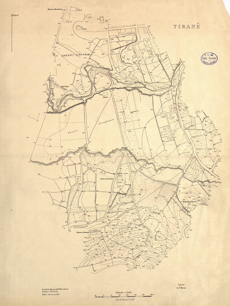 (N:32218) ALBANIA RILIEVI IGM - TIRANE ( TIRANA ) (SE006486) Carte e stampe antiche: riproduzione a colori su carta (formato A1)