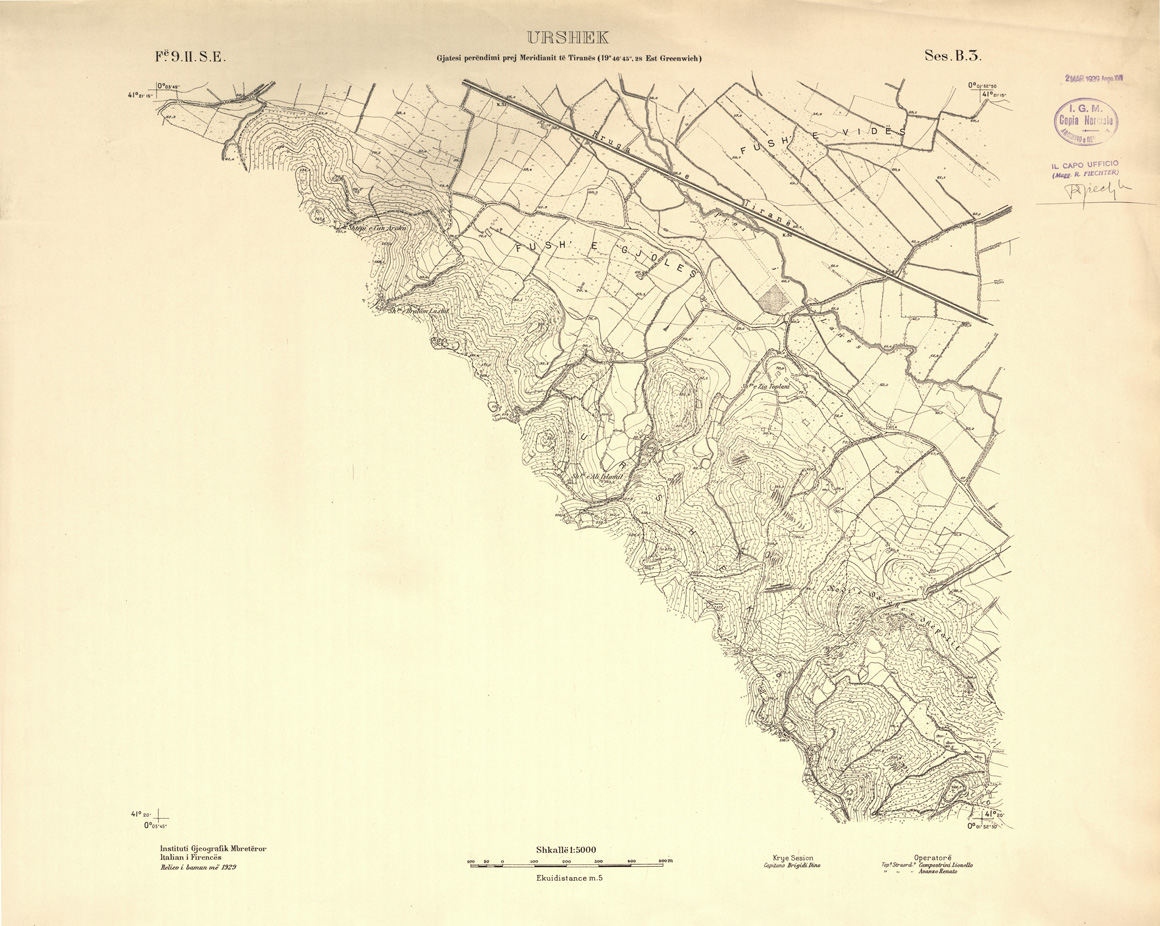 (N:32221) ALBANIA RILIEVI IGM - FOGLIO 9 II SE - URSHEK B3 (SE006489) Carte e stampe antiche: riproduzione a colori su carta (formato A1)