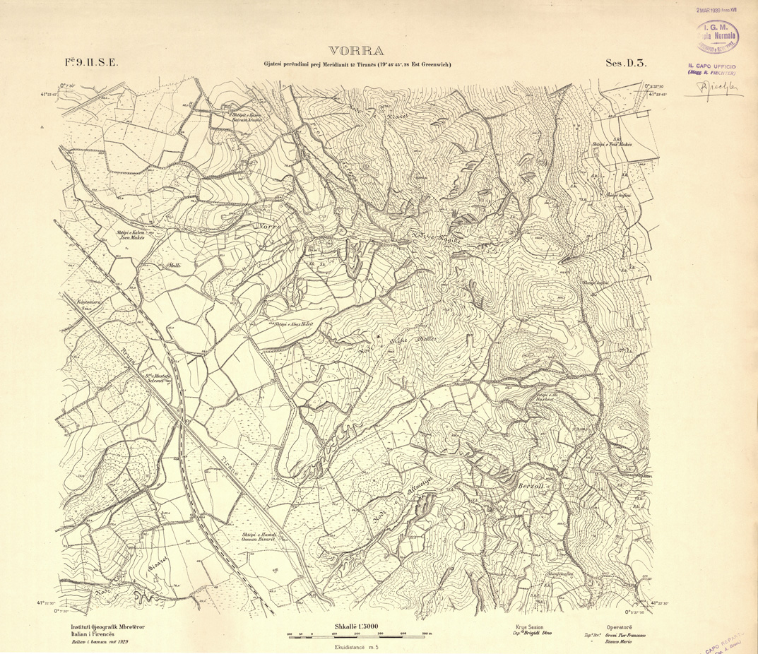 (N:32225) ALBANIA RILIEVI IGM - FOGLIO 9 II SE - VORRA D3 (SE006493) Carte e stampe antiche: riproduzione a colori su carta (formato A1)