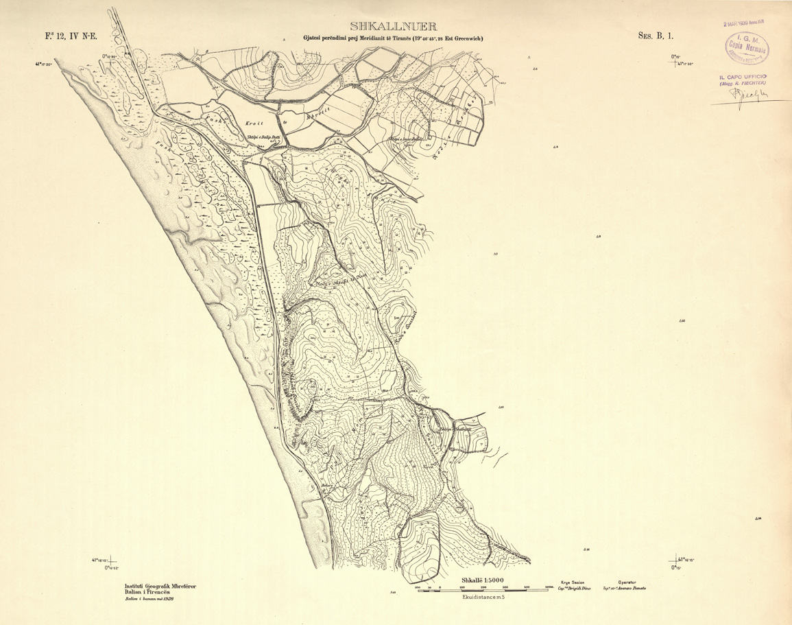 (N:32240) ALBANIA RILIEVI IGM - FOGLIO 12 IV NE - SHKALLNUER B1 (SE006503) Carte e stampe antiche: riproduzione a colori su carta (formato A1)