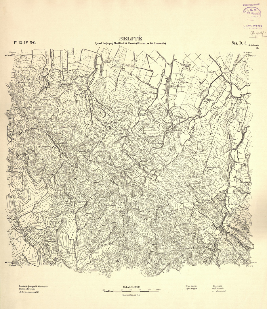 (N:32244) ALBANIA RILIEVI IGM - FOGLIO 13 IV NO - SELITE D3 (SE006508) Carte e stampe antiche: riproduzione a colori su carta (formato A1)