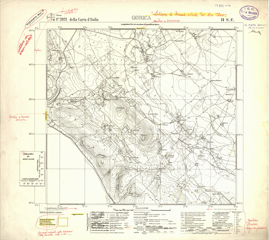 (N:32365) FOGLI OLTRE FRONTIERA - FOGLIO 3971 II S.E. GORICA (SE006668) Carte e stampe antiche: riproduzione a colori su carta (formato A1)