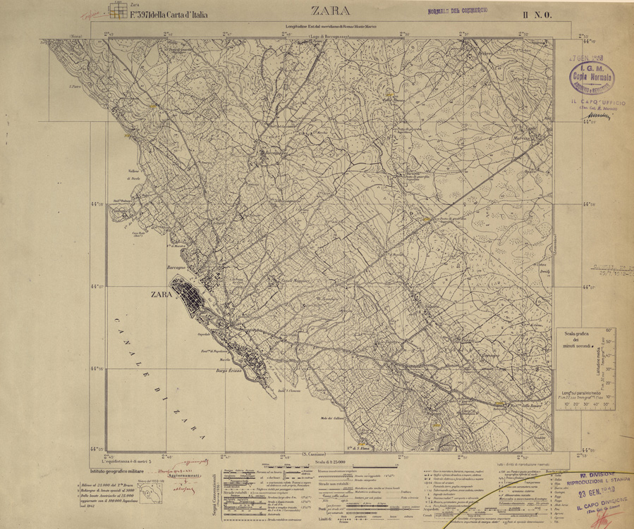 (N:32366) FOGLI OLTRE FRONTIERA - FOGLIO 3971 II N.O. ZARA (SE006669) Carte e stampe antiche: riproduzione a colori su carta (formato A1)