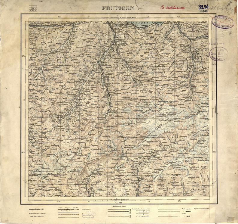 (N:32390) FOGLI OLTRE FRONTIERA - FOGLIO 3256 FRUTIGEN (SE006693) Carte e stampe antiche: riproduzione a colori su carta (formato A1)