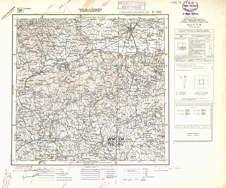 (N:32400) FOGLI OLTRE FRONTIERA - FOGLIO 3373 VARAZDIN (SE006703) Carte e stampe antiche: riproduzione a colori su carta (formato A1)