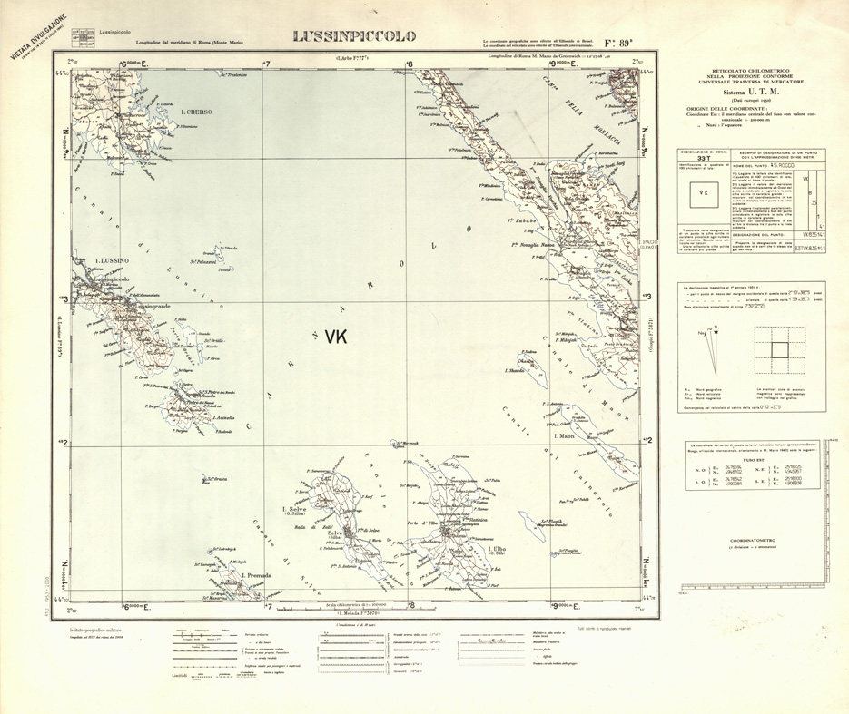 (N:32420) FOGLI OLTRE FRONTIERA - FOGLIO 89B LUSSINPICCOLO (SE006723) Carte e stampe antiche: riproduzione a colori su carta (formato A1)