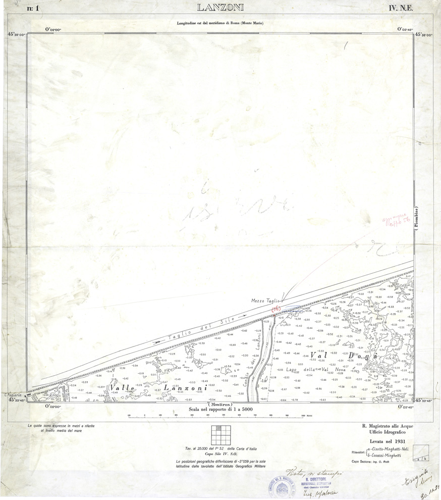 (N:32796) CARTA DELLA LAGUNA DI VENEZIA - FOGLIO 1 IV NE - LANZONI (SE006855) Carte e stampe antiche: riproduzione a colori su carta (formato A1)