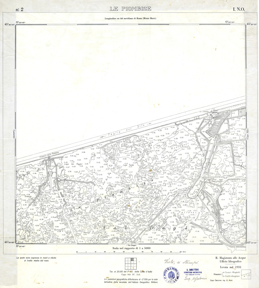 (N:32857) CARTA DELLA LAGUNA DI VENEZIA - FOGLIO 2 I NO - LE PIOMBISE (SE006856) Carte e stampe antiche: riproduzione a colori su carta (formato A1)