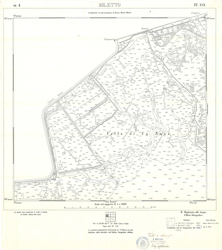 (N:32862) CARTA DELLA LAGUNA DI VENEZIA - FOGLIO 4 IV SO - SILETTO (SE006858) Carte e stampe antiche: riproduzione a colori su carta (formato A1)
