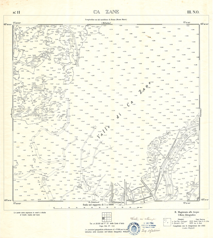 (N:32902) CARTA DELLA LAGUNN DI VENEZIA - FOGLIO 11 III NO - CA ZANE (SE006865) Carte e stampe antiche: riproduzione a colori su carta (formato A1)